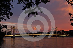 Sunset at Albert Bridge, London, UK