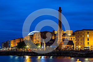 The Albert Dock during the blue hour