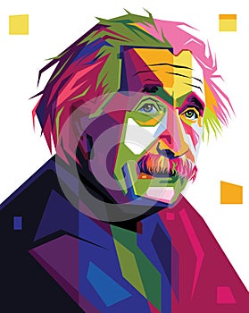 Albert Einstein in pop art portrait illustration