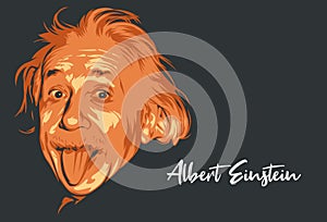 Albert Einstein portrait line art vector illustration template. Eps 10. Historical people