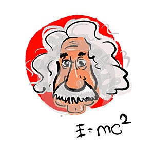 Albert Einstein portrait sketch. The theoretical physicist who developed the theory of
