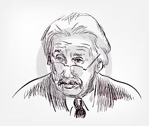 Albert Einstein Theoretical physicist isolated sketchn portrait