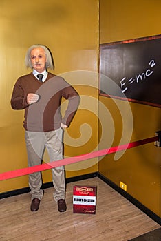 Albert Einstein wax figure at the Wax Museum