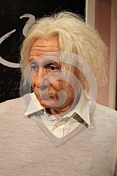 Albert Einstein wax statue, closeup