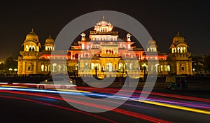 Albert Hall Museum at Jaipur Rajasthan, India in night illumination