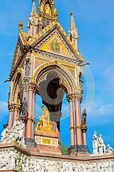 The Albert Memorial at Kensington Gardens in London, Uk