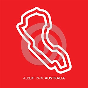 Albert park circuit, Australia. Motorsport race track vector map