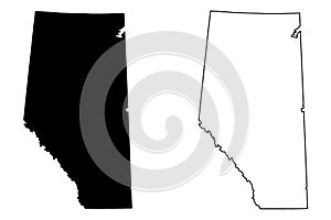 Alberta Canada map vector photo