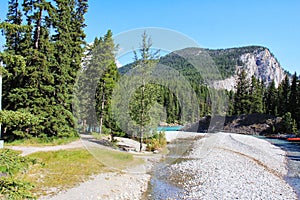 Alberta, Canada, a trail in the Helm Creek Mountains