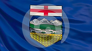 Alberta flag. Waving flag of Alberta province, Canada