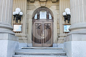 Front of Alberta legislative building, Edmonton, Canada photo
