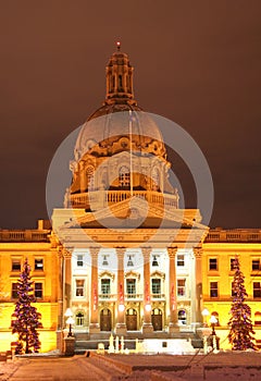 Alberta legislature building at Christmas photo