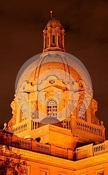 Alberta legislature building at night photo