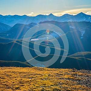 Alberta Mountain Landscape with Lens Flare