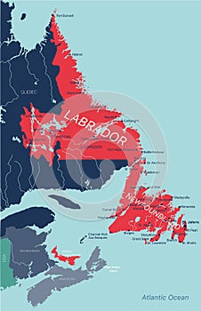 Alberta province vector editable map of the Canada