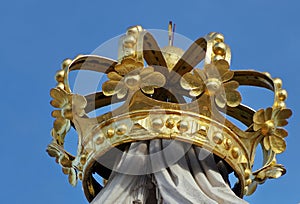 Albertina Museum. Gilded crown - landmark attraction in Vienna, Austria