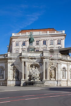 Albertina Museum and statue of the Hapsburg emperor Joseph 2 in Vienna photo