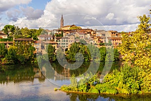 Albi, a traditional village on Tarn River in October