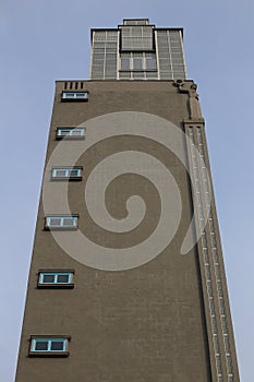 Albinmueller tower in Magdeburg, built in 1927, listed as monument