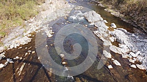 Albino, Bergamo, Italy. Landscape of the river Serio that flows along the Seriana valley