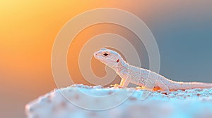 A Albino Lizard at Sunset