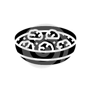albondigas spanish cuisine glyph icon vector illustration