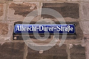 Albrecht Durer Strasse in Nuremberg