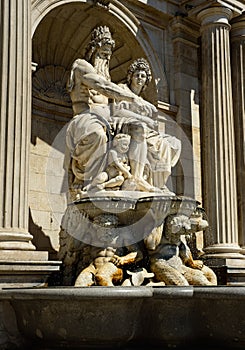 Albrechtsbrunnen statuary in Vienna Austria