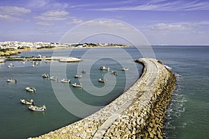 Albufeira fishermen Marina and beach, Algarve. photo