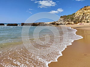 Albufeira sunny seashore, Algarve Portugal.