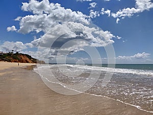 Albufeira sunny seashore, Algarve Portugal.