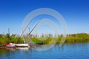 Albufera channel boats in el Palmar of Valencia photo