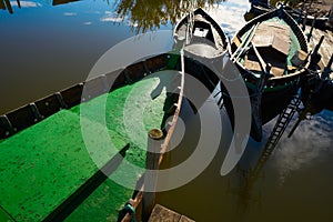 Albufera of Valencia boats in the lake