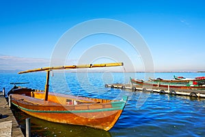 Albufera of Valencia boats in the lake photo