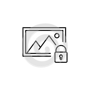 Album gallery private outline icon. Signs and symbols can be used for web, logo, mobile app, UI, UX