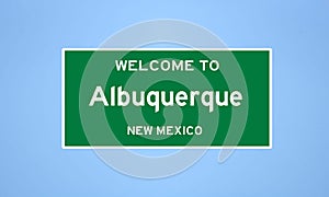 Albuquerque, New Mexico city limit sign. Town sign from the USA. photo