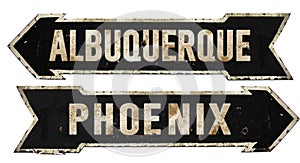 Albuquerque Phoenix Street Sign Grunge Arrow Metal Retro Vintage