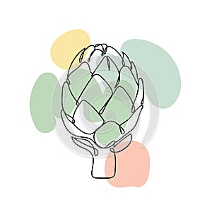 Alcachofa in a hand drawn linear style.