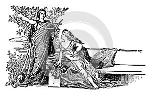 Alcaeus, vintage illustration