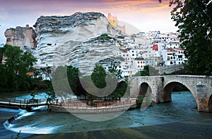 Alcala del Jucar with bridge. Province of Albacete photo