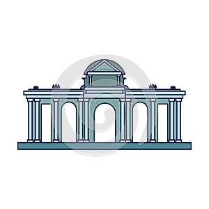 Alcala Gate Madrid icon, flat design