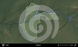 Alcantara highlighted, Spain. Physical