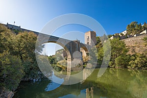 Alcantara bridge in Toledo from river Tagus