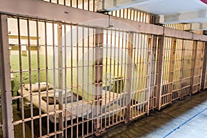 Alcatraz inside prison cells