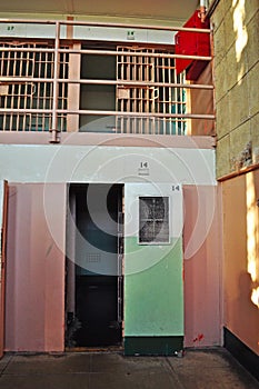 Alcatraz Island, prison, bars, cell, cells, San Francisco, California, United States of America, Usa, interiors, corridor, inmate