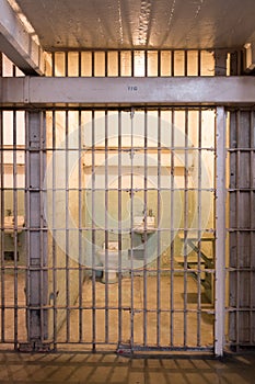 Alcatraz island prison cell block