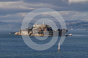 Alcatraz island at sunset, San Francisco, CA, USA