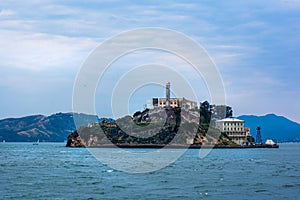 Alcatraz Island view from Tour Boat San Francisco Bay