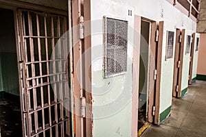 Alcatraz row of prison cells