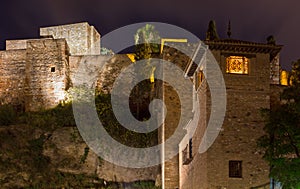 Alcazaba Fortress in Malaga at Night